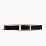 Khaite - Medium Manhattan Belt in Black Leather with Silver
