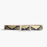 Khaite - Medium Manhattan Belt in Natural Python - Embossed Leather with Silver