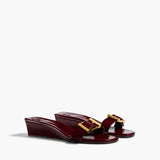 Khaite - Manhattan Sandal in Bordeaux Glazed Leather