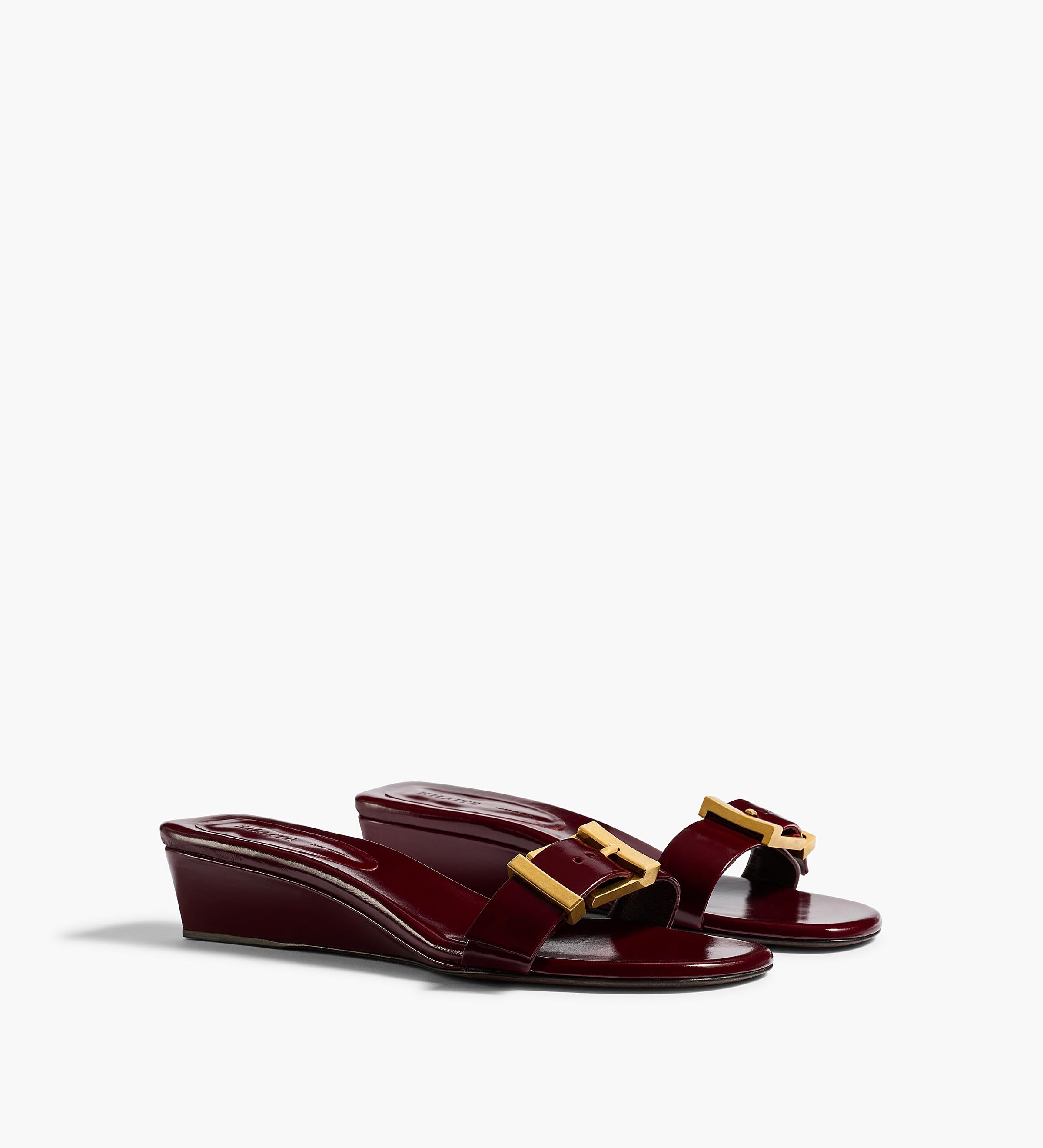 Khaite - Manhattan Sandal in Bordeaux Glazed Leather