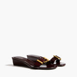 Khaite - Manhattan Sandal in Bordeaux Glazed Leather