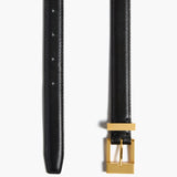 Khaite - Manhattan Belt in Black Leather with Gold