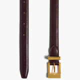 Khaite - Manhattan Belt in Bordeaux Leather with Gold