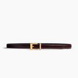 Khaite - Manhattan Belt in Bordeaux Leather with Gold