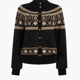 Khaite - Marc Cardigan in Black and Camel Multi