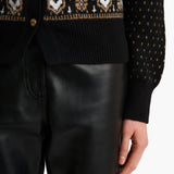 Khaite - Marc Cardigan in Black and Camel Multi