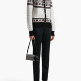Khaite - Marc Cardigan in Ivory and Red Multi