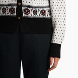 Khaite - Marc Cardigan in Ivory and Red Multi