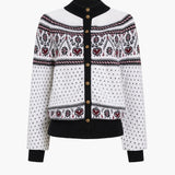 Khaite - Marc Cardigan in Ivory and Red Multi