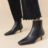 Loeffler Randall - Marcella Black Leather Ankle Boot