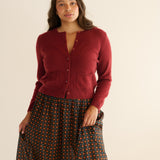 DÔEN - FREYA CASHMERE CARDIGAN -- MALBEC