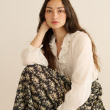 DÔEN - MARCIE SKIRT -- NOIR ROSIER FLORAL