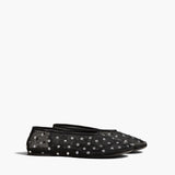 Khaite - Marcy Flat in Black Mesh with Crystals