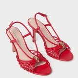 Loeffler Randall - Mareka Red Leather Heeled Sandal