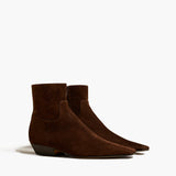 Khaite - Marfa Ankle Boot in Coffee Suede