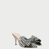 Loeffler Randall - Margot Black/White Gingham Bow Mule
