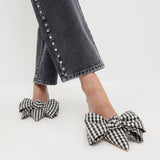 Loeffler Randall - Margot Black/White Gingham Bow Mule
