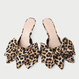 Loeffler Randall - Margot Leopard Jersey Bow Mule