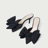 Loeffler Randall - Margot Black Moiré Bow Mule