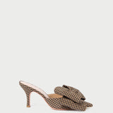 Roeffler Randall - Margot Brown/Black Check Bow Mule