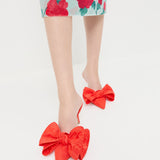 Loeffler Randall - Margot Red Moiré Bow Mule
