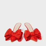 Loeffler Randall - Margot Red Moiré Bow Mule