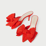 Loeffler Randall - Margot Red Moiré Bow Mule