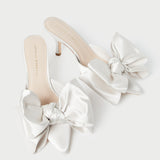 Loeffler Randall - Margot Cream Satin Bow Mule