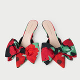 Loeffler Randall - Margot Black Floral Bow Mule