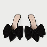 Loeffler Randall - Margot Black Velvet Bow Mule
