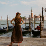 DÔEN - MARICETTE SKIRT -- NOIR MONTMARTRE FOULARD