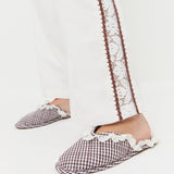 Loeffler Randall - Marky Brown/White Gingham Slipper