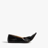 Khaite - Marlene Ballerina in Black Glazed Leather