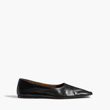 Khaite - Marlene Ballerina in Black Glazed Leather