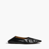 Khaite - Marlene Ballerina in Black Glazed Leather