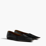 Khaite - Marlene Ballerina in Black Glazed Leather