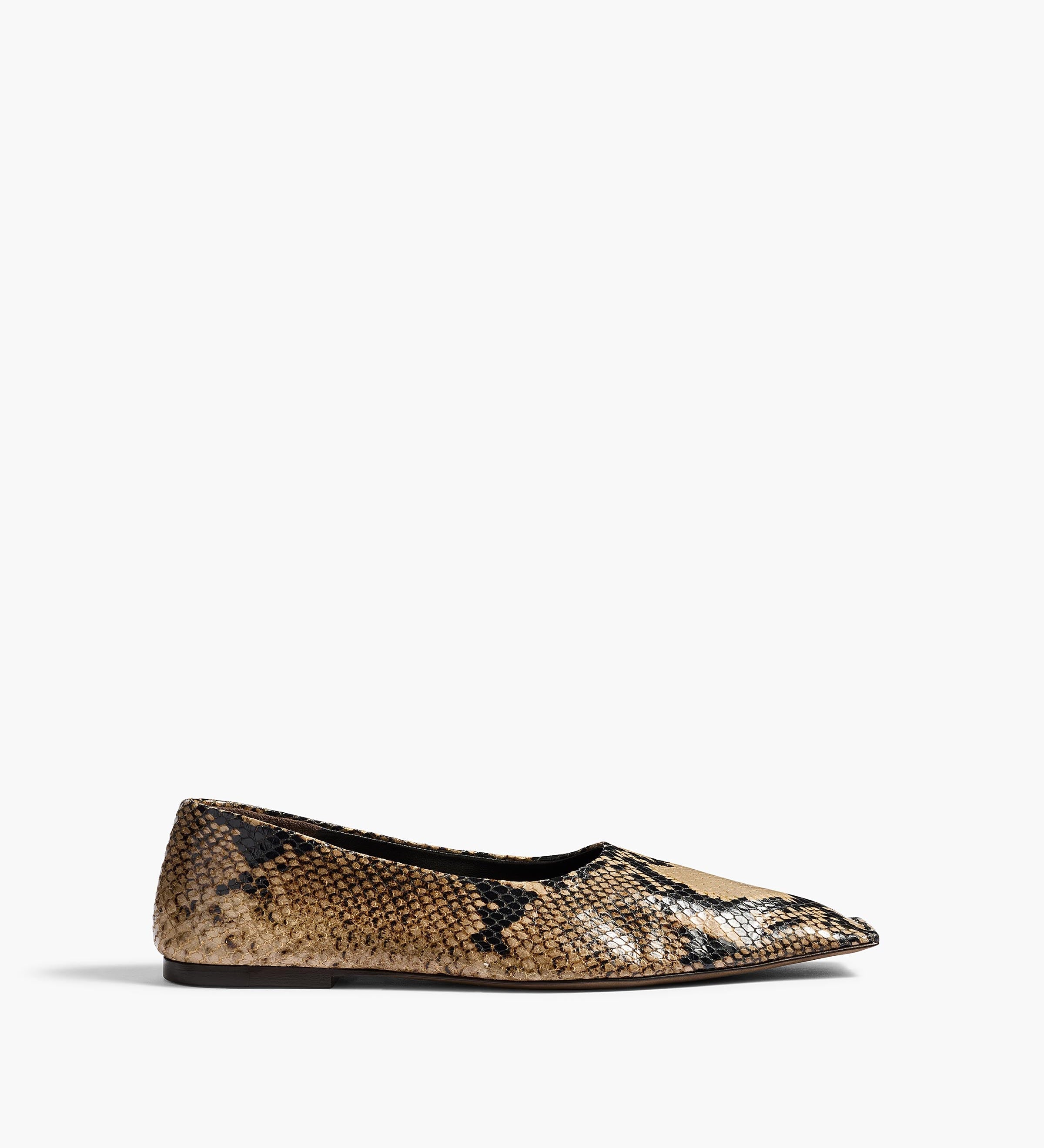 Khaite - Marlene Ballerina in Python - Embossed Taupe