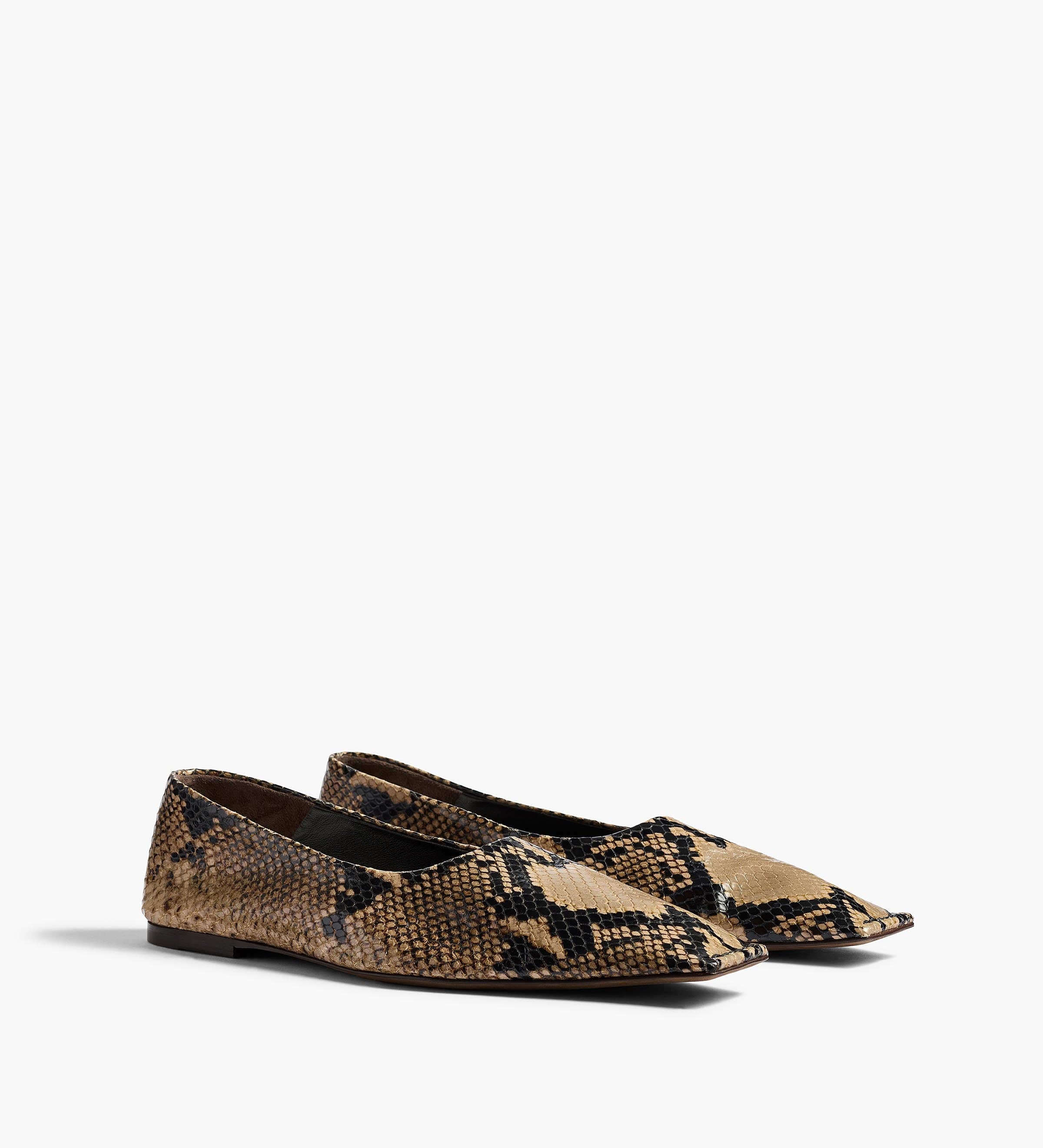 Khaite - Marlene Ballerina in Python - Embossed Taupe
