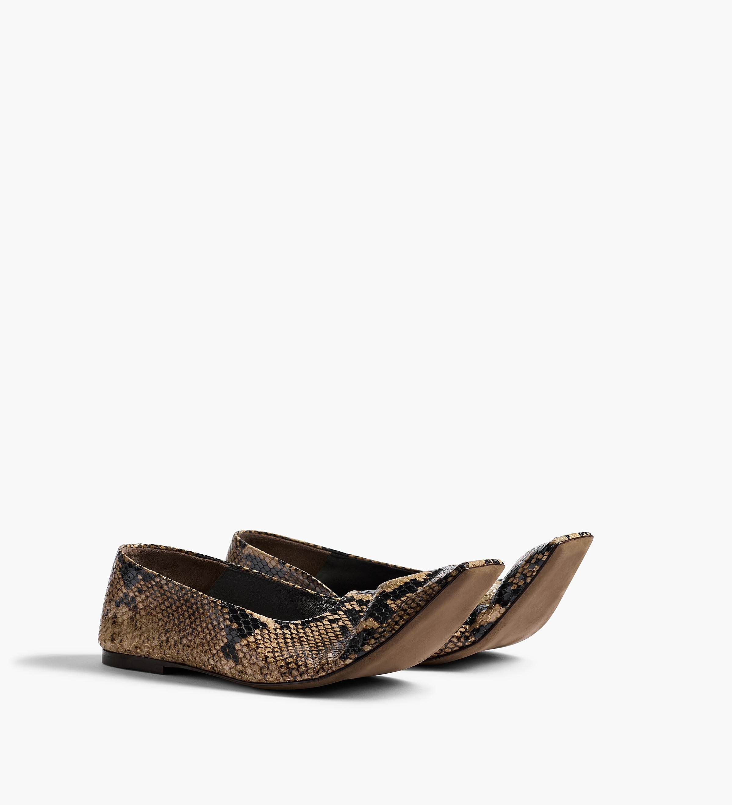 Khaite - Marlene Ballerina in Python - Embossed Taupe