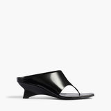 Khaite - Marlow Mule in Black Glazed Leather