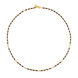 Dorsey - ENAMEL MOISSANITE NECKLACE IN MARRON, 18K GOLD VERMEIL
