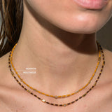 Dorsey - ENAMEL MOISSANITE NECKLACE IN MARRON, 18K GOLD VERMEIL