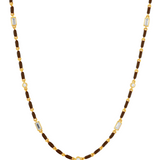 Dorsey - ENAMEL MOISSANITE NECKLACE IN MARRON, 18K GOLD VERMEIL