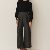 DÔEN - LAWRENCE PANT -- BLACK HERRINGBONE