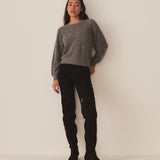 DÔEN - MARSENA SWEATER -- DARK HEATHER GREY