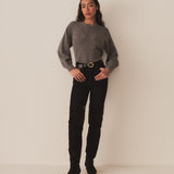 DÔEN - MARSENA SWEATER -- DARK HEATHER GREY