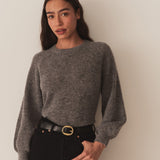 DÔEN - MARSENA SWEATER -- DARK HEATHER GREY