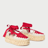 Loeffler Randall - Mason Natural/Red Platform Espadrille