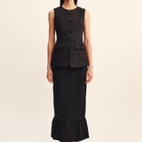 Posse - MATILDA COLUMN SKIRT - BLACK