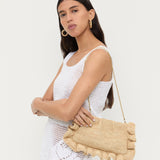 Loeffler Randall - Mavis Natural Raffia Ruffle Clutch